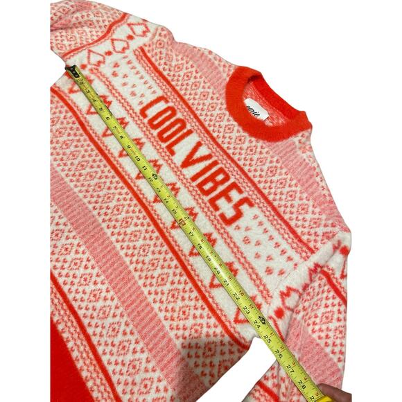 AERIE FURRY OVERSIZED SWEATER COOL VIBES KNITTED SZ M ORANGE BURST COZY WARMTH - Picture 5 of 15